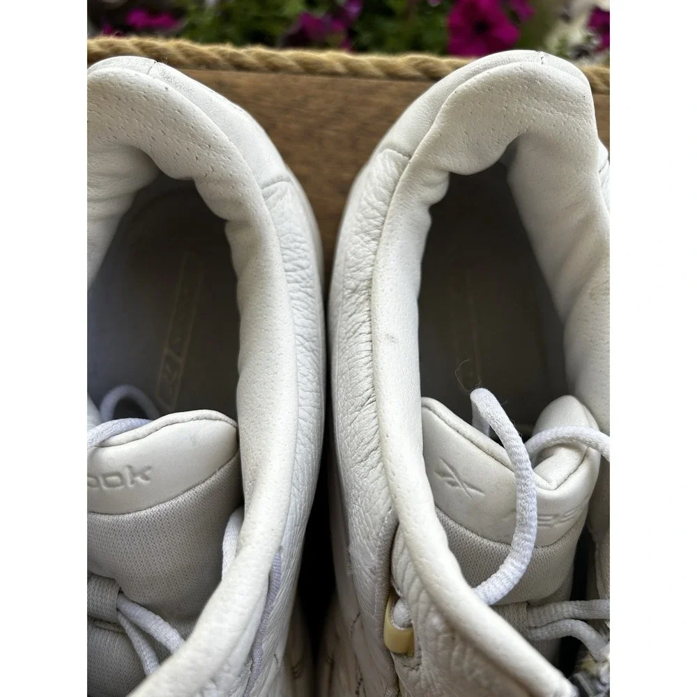 New Balance RB602 Mens 11 White Leather Zip Walking Shoes Comfort Sneakers